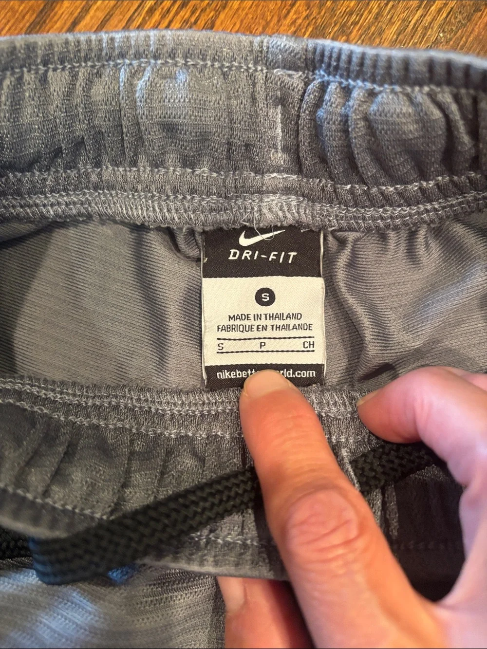 Nike Mens Gray Athletic Shorts with Black Swoosh